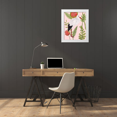 Birds in Motion IV White Modern Wood Framed Art Print by Wang, Melissa