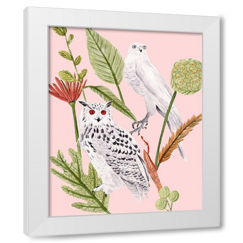 Birds in Motion V White Modern Wood Framed Art Print by Wang, Melissa