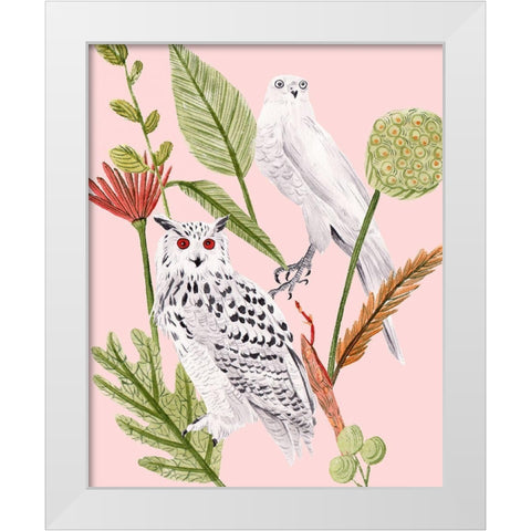 Birds in Motion V White Modern Wood Framed Art Print by Wang, Melissa