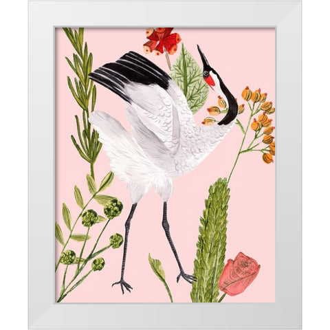 Birds in Motion VI White Modern Wood Framed Art Print by Wang, Melissa