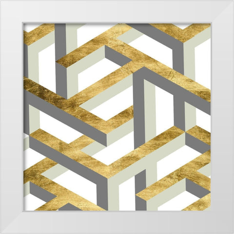 Geometric Landscape II White Modern Wood Framed Art Print by Wang, Melissa