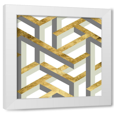 Geometric Landscape III White Modern Wood Framed Art Print by Wang, Melissa