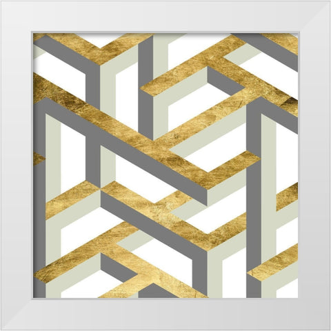 Geometric Landscape III White Modern Wood Framed Art Print by Wang, Melissa