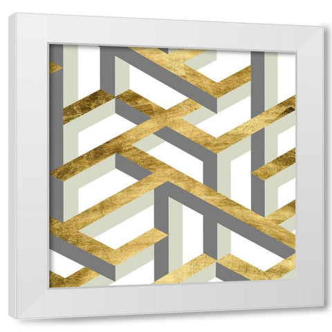 Geometric Landscape IV White Modern Wood Framed Art Print by Wang, Melissa