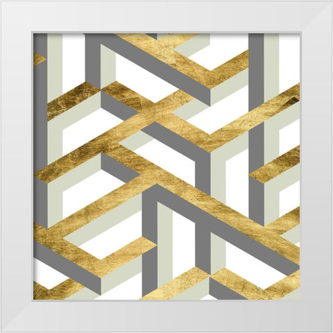 Geometric Landscape IV White Modern Wood Framed Art Print by Wang, Melissa