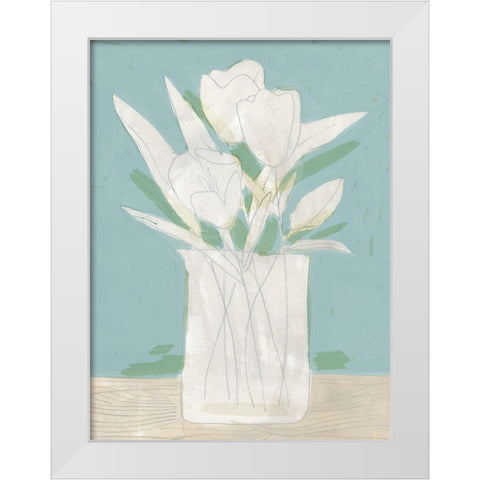 Muted Spring Arrangement II White Modern Wood Framed Art Print by Green, Jacob