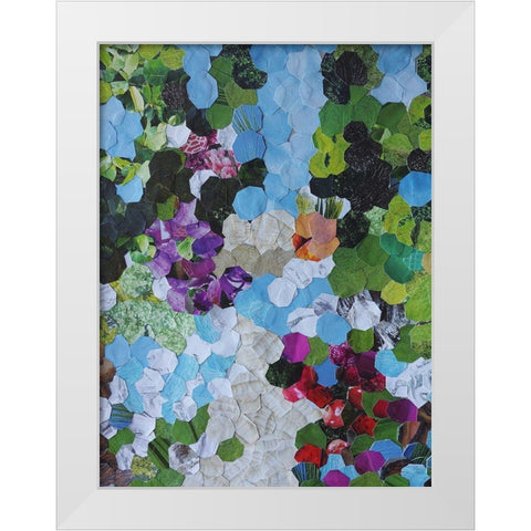 Iris Garden White Modern Wood Framed Art Print by Good, Coco