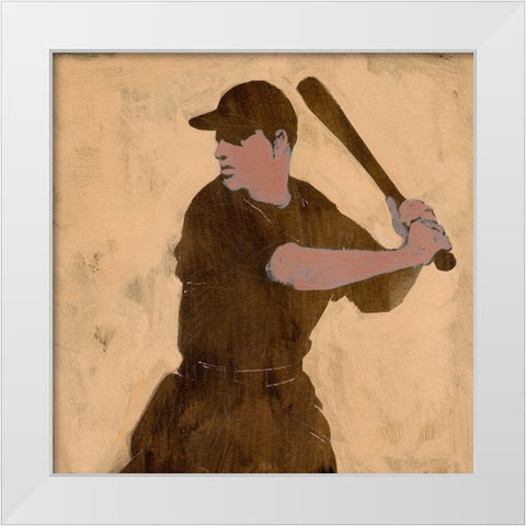 Baseballer I White Modern Wood Framed Art Print by Green, Jacob