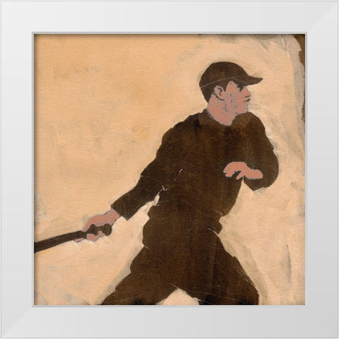 Baseballer III White Modern Wood Framed Art Print by Green, Jacob
