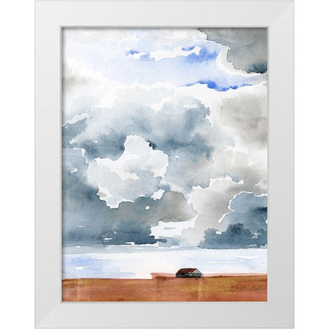 Kansas Clouds I White Modern Wood Framed Art Print by Parker, Jennifer Paxton