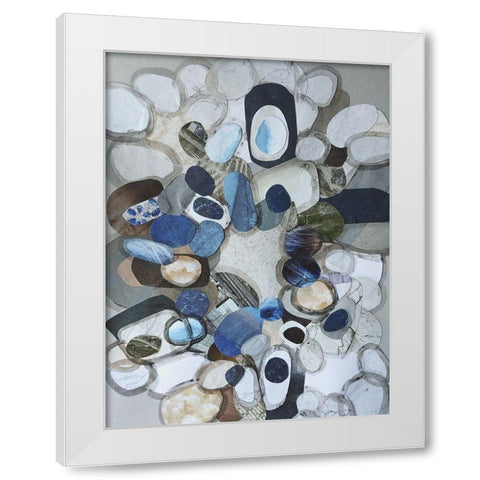 Santa Cruz Beach Stones White Modern Wood Framed Art Print by Good, Coco