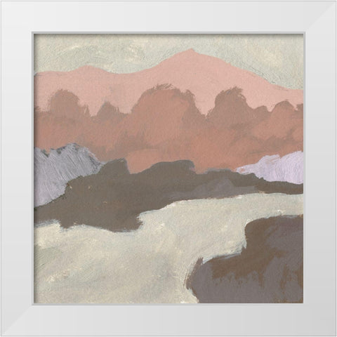 Blush Foothills I White Modern Wood Framed Art Print by Green, Jacob
