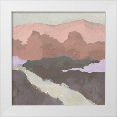 Blush Foothills II White Modern Wood Framed Art Print by Green, Jacob