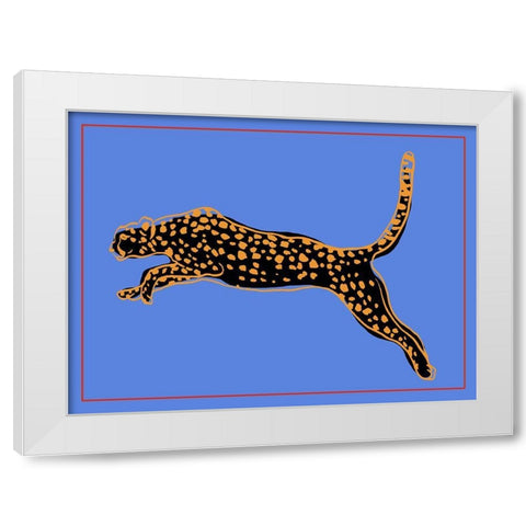 The Wild Leopard I White Modern Wood Framed Art Print by Wang, Melissa