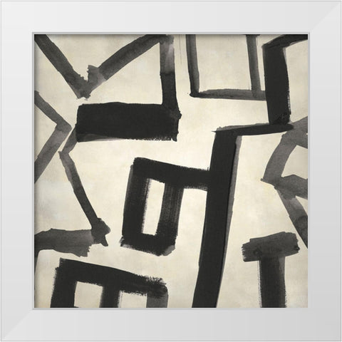 Onyx Maze I White Modern Wood Framed Art Print by Parker, Jennifer Paxton