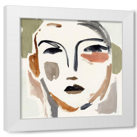 Face Fragments II White Modern Wood Framed Art Print by Barnes, Victoria