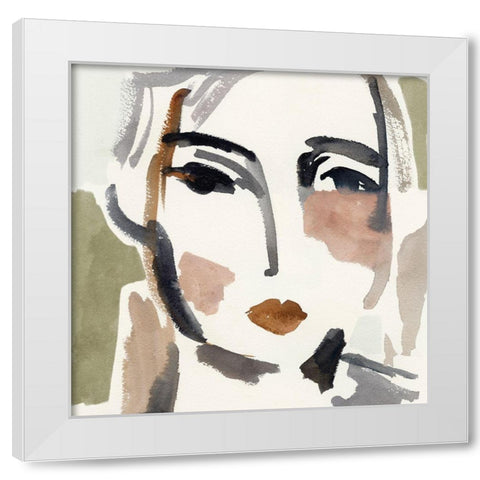 Face Fragments IV White Modern Wood Framed Art Print by Barnes, Victoria