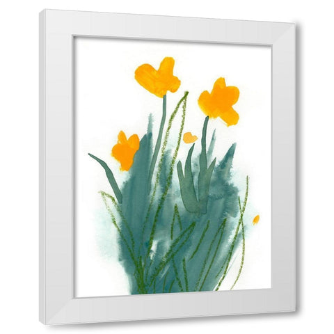 Daffodil Bunch I White Modern Wood Framed Art Print by Green, Jacob