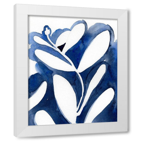 Blue Eucalyptus I White Modern Wood Framed Art Print by Green, Jacob