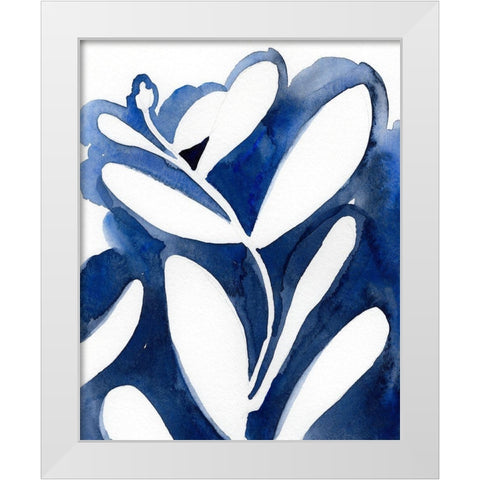 Blue Eucalyptus I White Modern Wood Framed Art Print by Green, Jacob