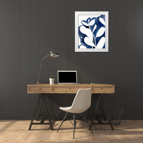 Blue Eucalyptus II White Modern Wood Framed Art Print by Green, Jacob