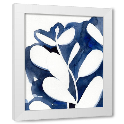 Blue Eucalyptus II White Modern Wood Framed Art Print by Green, Jacob