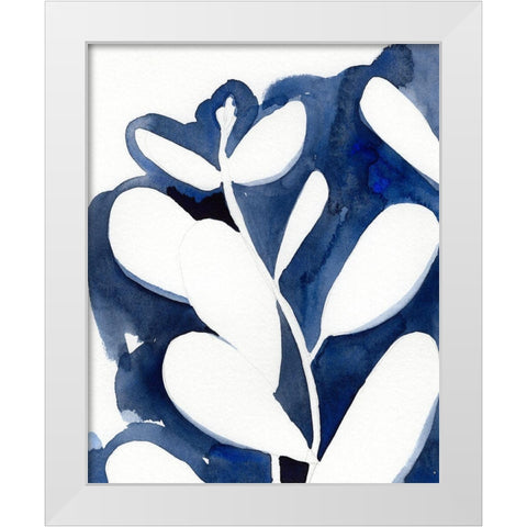 Blue Eucalyptus II White Modern Wood Framed Art Print by Green, Jacob