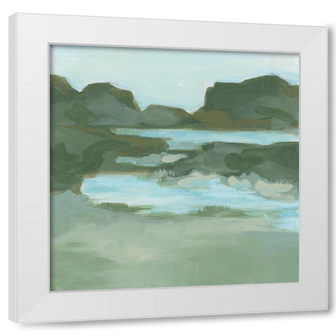 Lake Hills I White Modern Wood Framed Art Print by Vess, June Erica