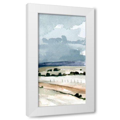 Pale Blue Autumn I White Modern Wood Framed Art Print by Caroline, Emma