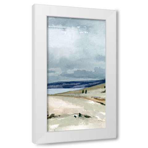 Pale Blue Autumn II White Modern Wood Framed Art Print by Caroline, Emma