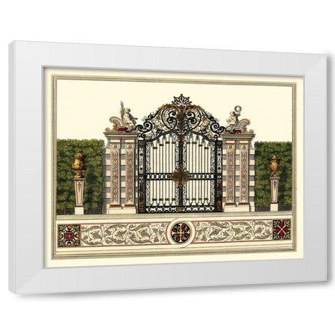 The Grand Garden Gate II White Modern Wood Framed Art Print by Kleiner, O.