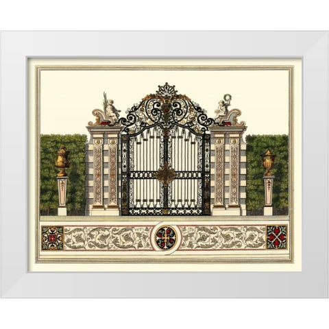 The Grand Garden Gate II White Modern Wood Framed Art Print by Kleiner, O.