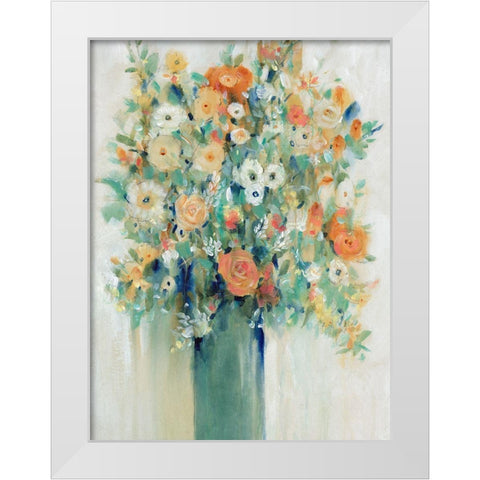 Vase of Spring Flowers I White Modern Wood Framed Art Print by OToole, Tim