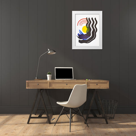 Shifting III White Modern Wood Framed Art Print by Gianni, Katie
