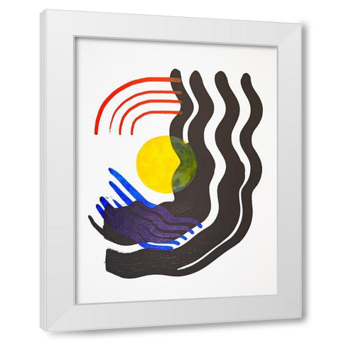 Shifting III White Modern Wood Framed Art Print by Gianni, Katie