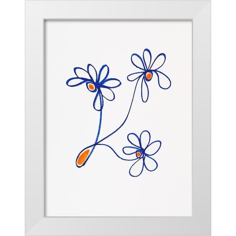 Wobbly Blooms III White Modern Wood Framed Art Print by Gianni, Katie