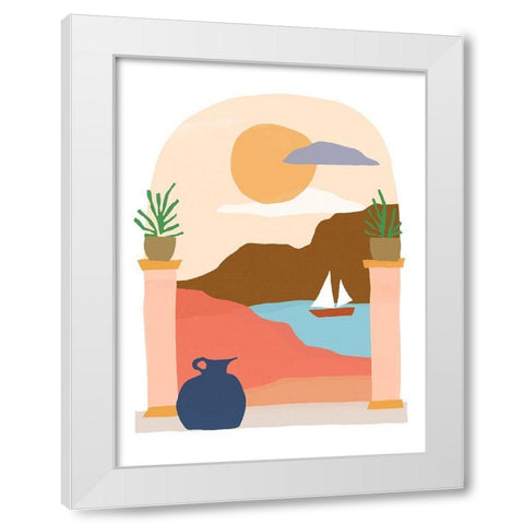 Paper Scene III White Modern Wood Framed Art Print by Vess, June Erica