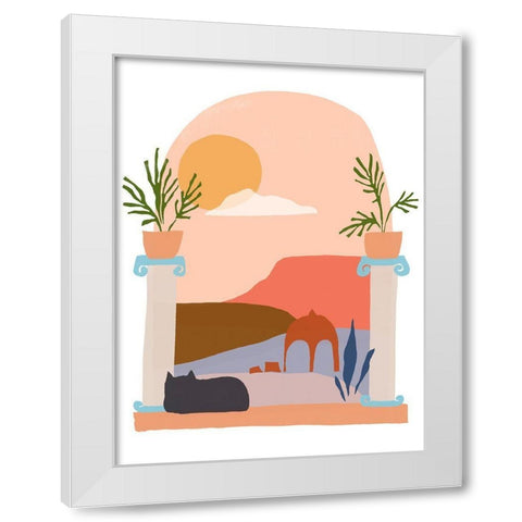 Paper Scene IV White Modern Wood Framed Art Print by Vess, June Erica