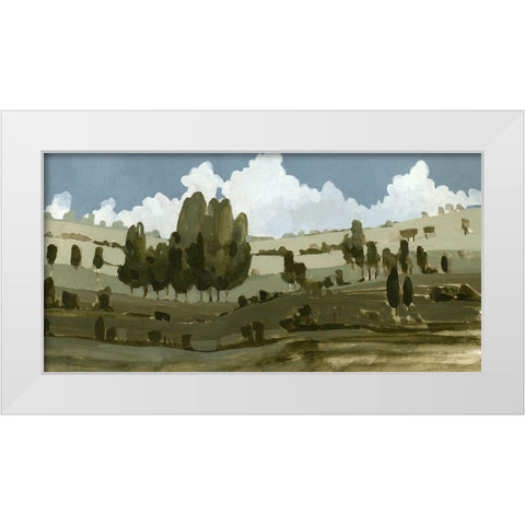 Rolling Green III White Modern Wood Framed Art Print by Caroline, Emma