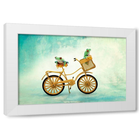 Hanging On X White Modern Wood Framed Art Print by PHBurchett