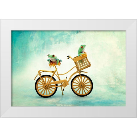 Hanging On X White Modern Wood Framed Art Print by PHBurchett