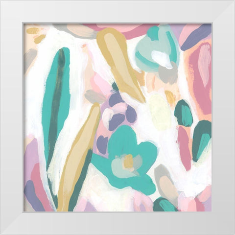 Floral Rapport  II White Modern Wood Framed Art Print by Vess, June Erica