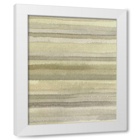 Lines in Neutral I White Modern Wood Framed Art Print by Caroline, Emma