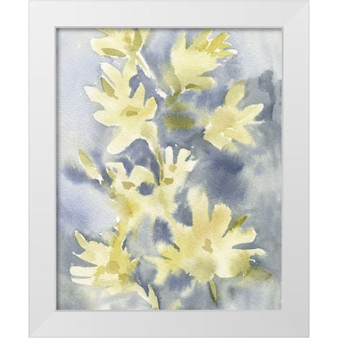 Forsythia Blooms I White Modern Wood Framed Art Print by Caroline, Emma