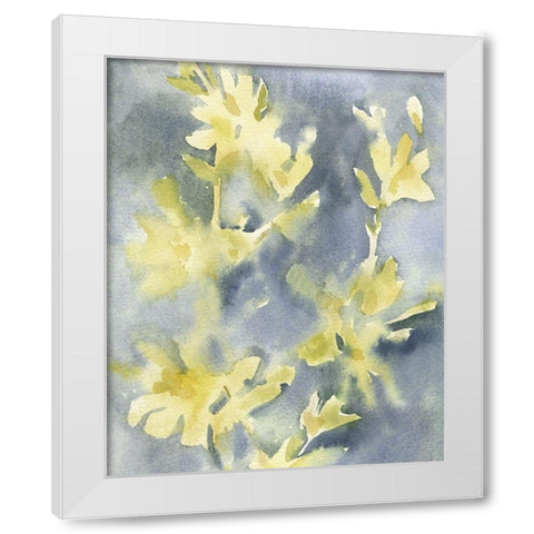Forsythia Blooms II White Modern Wood Framed Art Print by Caroline, Emma