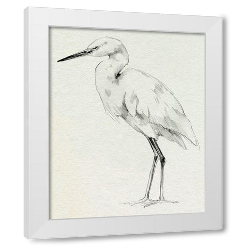 Erect Egret II White Modern Wood Framed Art Print by Caroline, Emma