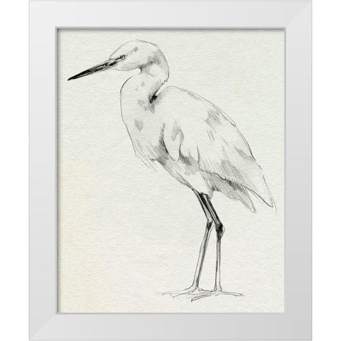 Erect Egret II White Modern Wood Framed Art Print by Caroline, Emma