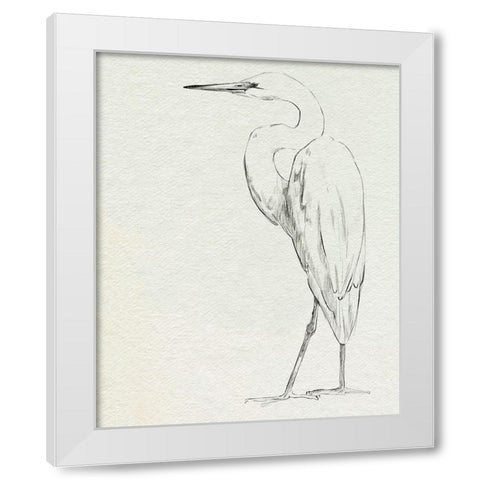 Erect Egret IV White Modern Wood Framed Art Print by Caroline, Emma