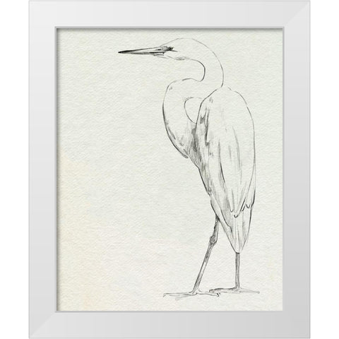 Erect Egret IV White Modern Wood Framed Art Print by Caroline, Emma