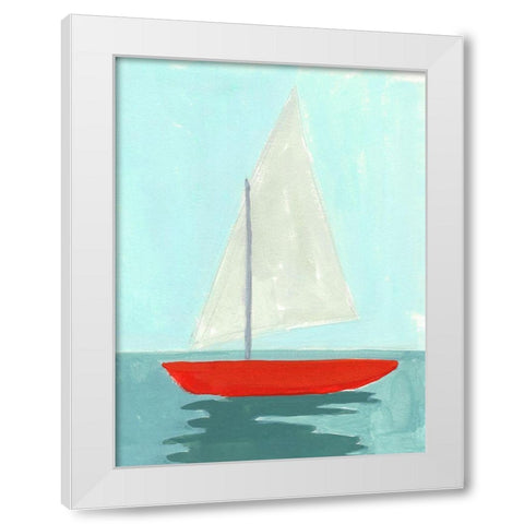 Small Sail II White Modern Wood Framed Art Print by Green, Jacob